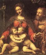 LUINI, Bernardino Holy Family with the Infant St John af China oil painting reproduction